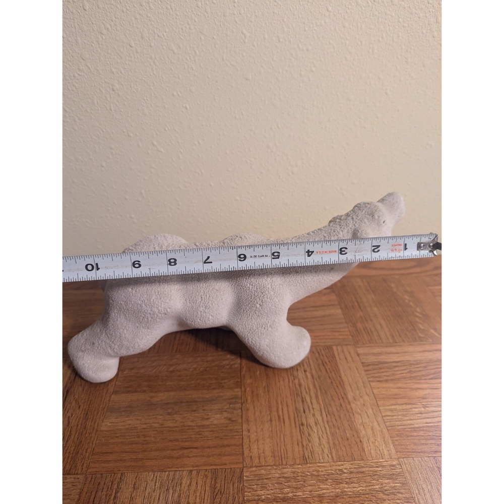 VINTAGE INUIT ESKIMO POLAR BEAR ART SCULPTURE Walking Bear Porcelain Textured - Picture 12 of 13